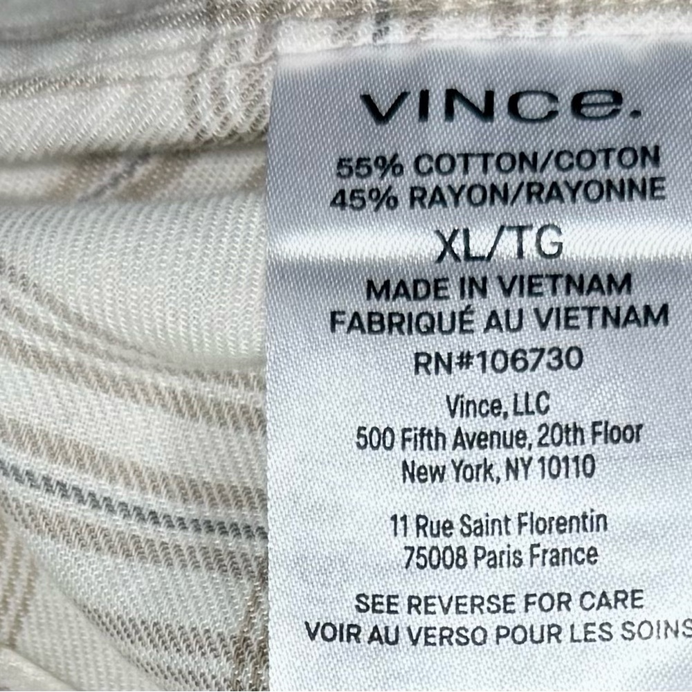 Vince Men's Beige Plaid Shirt Size XL - Picture 4 of 15